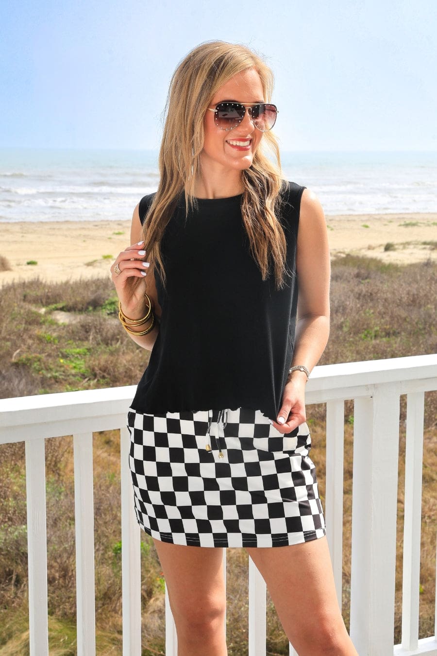 Checkerboard Checkered Skort