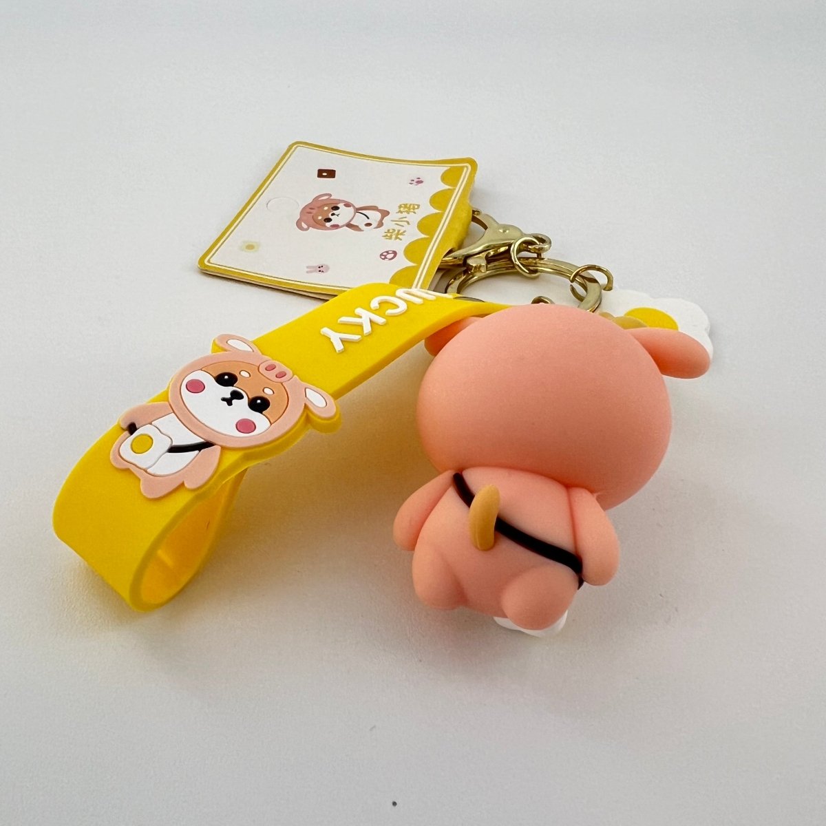 Cute Pig Costume Shiba Inu Keychain for Women and Teens