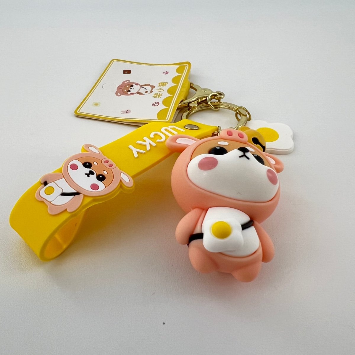 Cute Pig Costume Shiba Inu Keychain for Women and Teens