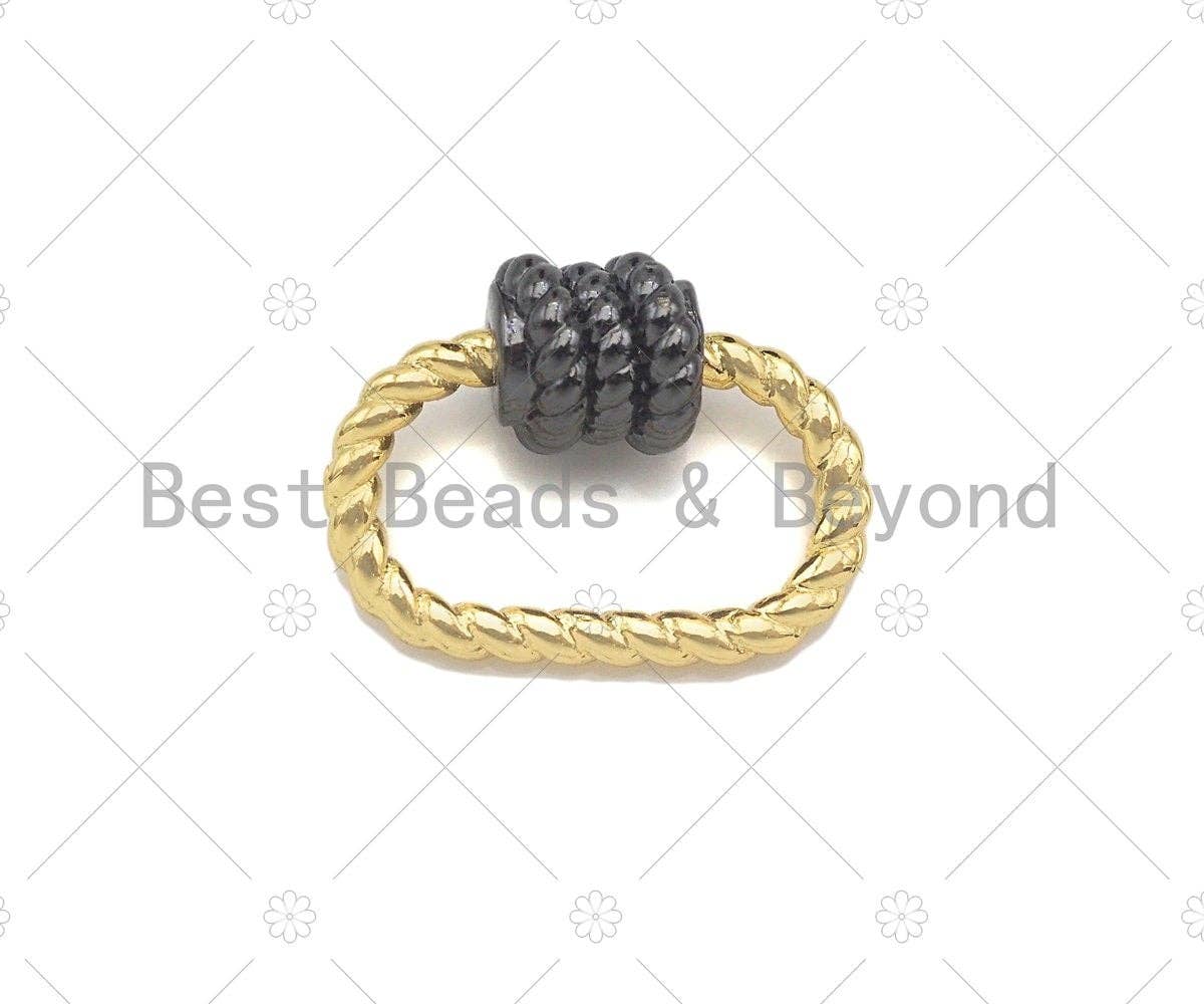 Twist Oval Shape Screw Clasp Connector, Screw Clasp, Gold/Silver/Gunmetal Carabiner Clasp, 14x19mm, Sku#Z1297