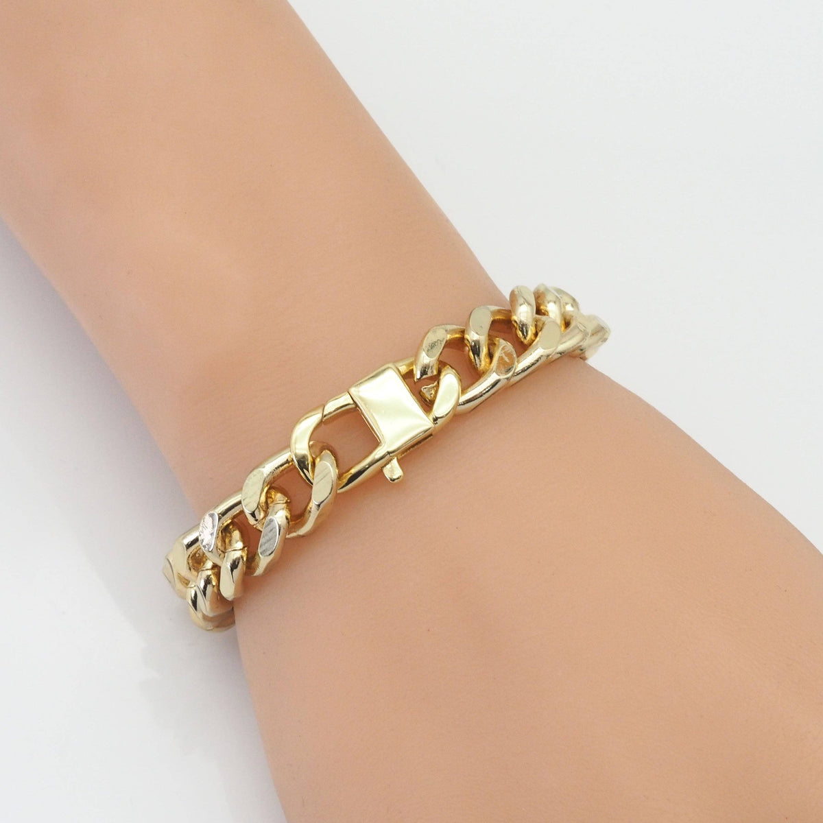 Gold Twisted Cuban Chain Lock Clasp , Sku#Y837