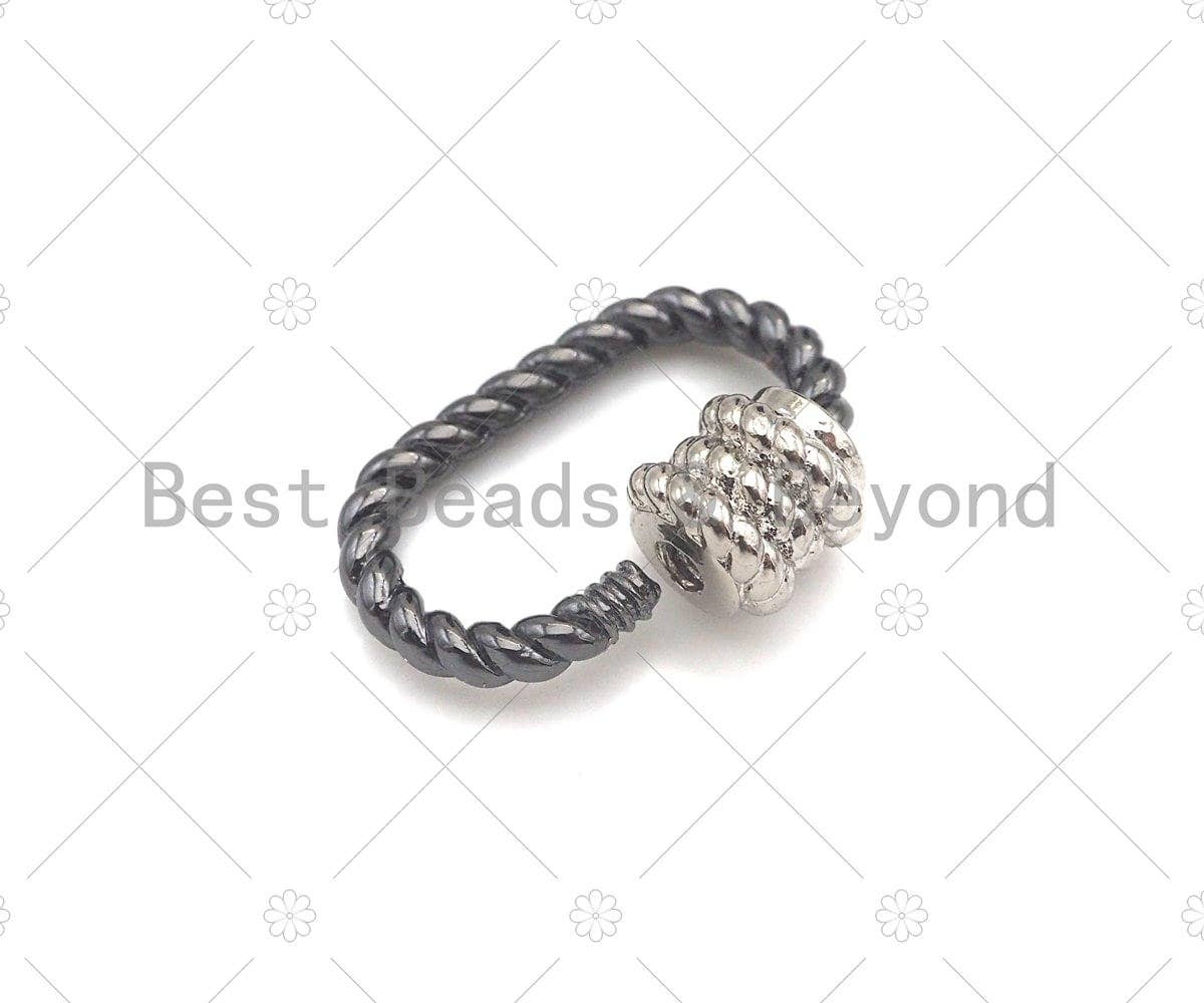 Twist Oval Shape Screw Clasp Connector, Screw Clasp, Gold/Silver/Gunmetal Carabiner Clasp, 14x19mm, Sku#Z1297