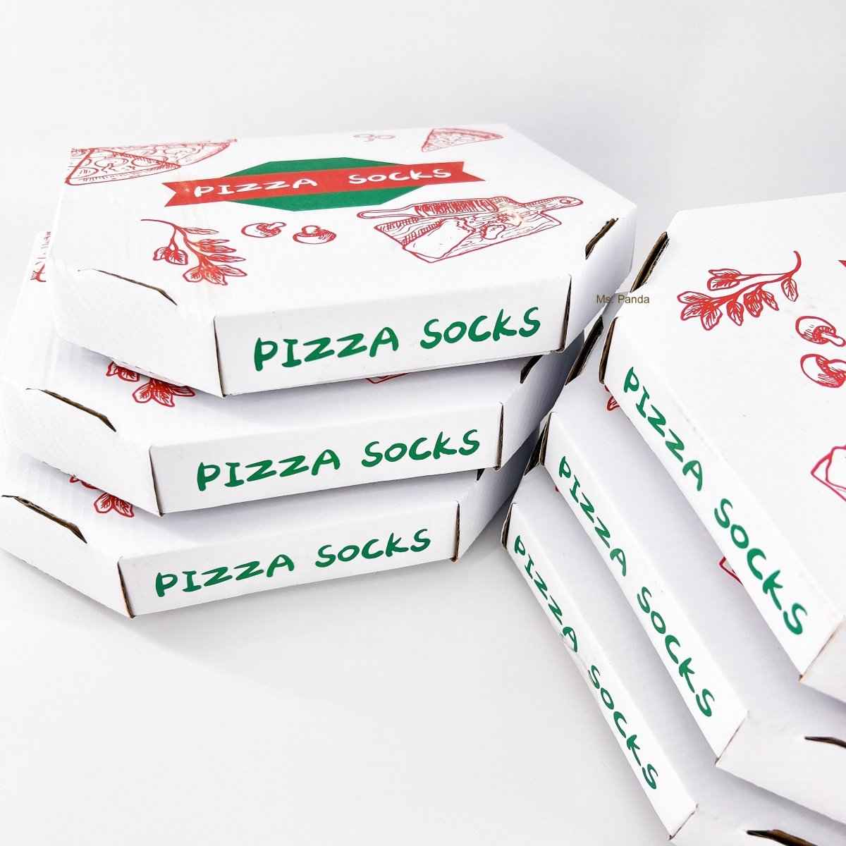 Novelty Pizza Socks – 4 Pairs Fun Gift Set for Men & Women