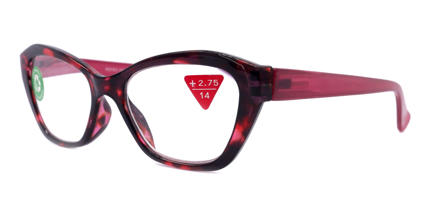 Jane, (Premium) Reading Glasses, High End Readers +1.25..+3 Magnifying Glasses (Pink, Tortoise Shell) Cat Eye  NY Fifth Avenue