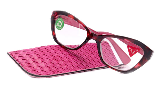 Jane, (Premium) Reading Glasses, High End Readers +1.25..+3 Magnifying Glasses (Pink, Tortoise Shell) Cat Eye  NY Fifth Avenue