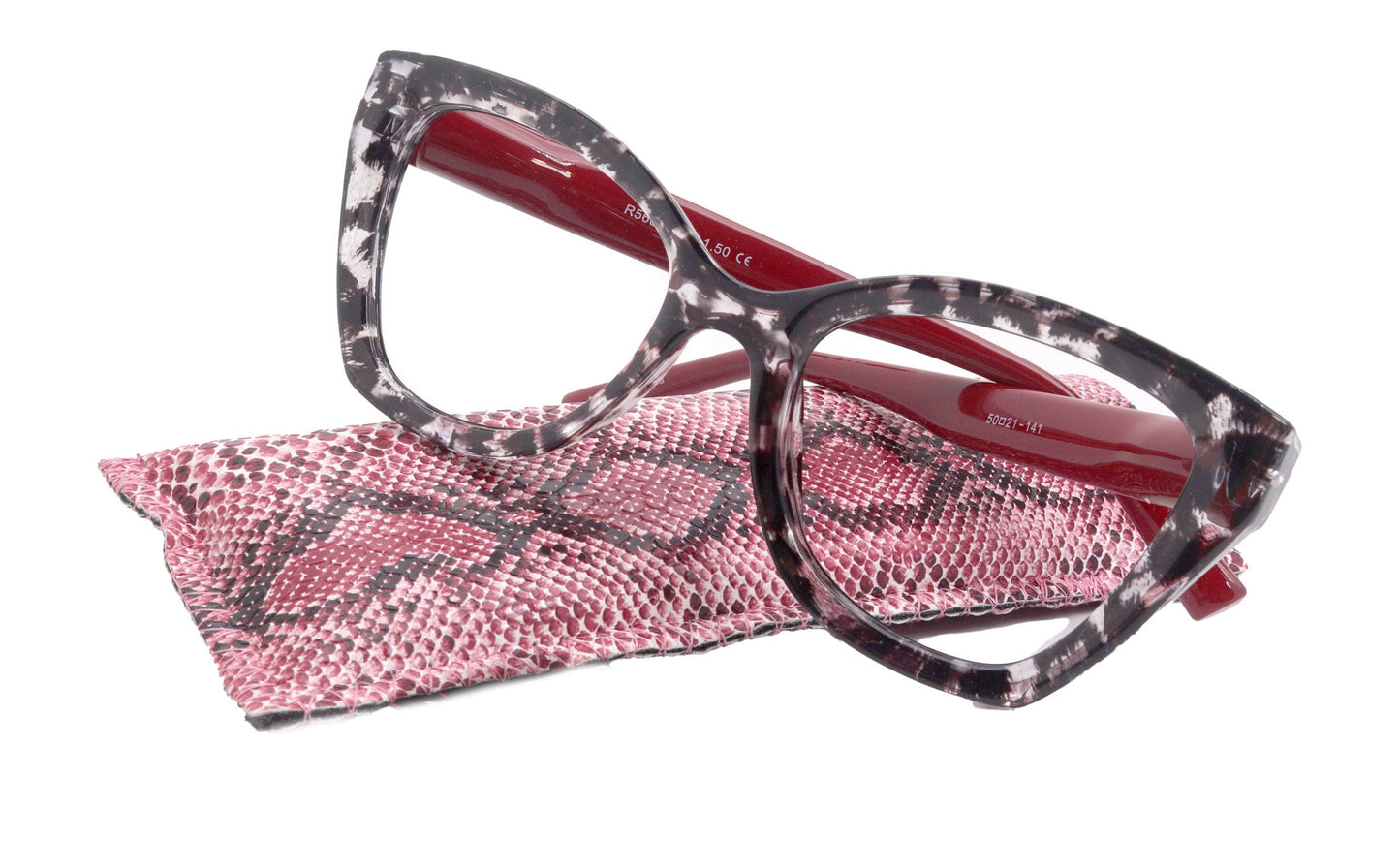 Rhodes (Line Bifocal) (Premium) Reading Glasses, High-End Readers +1.25 to +3 Magnifying, Fashion Round (Tortoise RED) NY Fifth Avenue