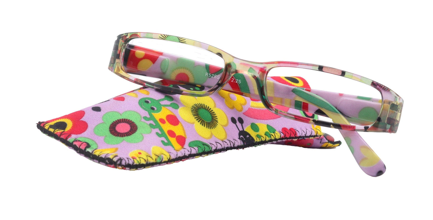 Elsa, Premium Reading Glasses for Women  (Purple flower ) Optical Frame, NY Fifth Avenue