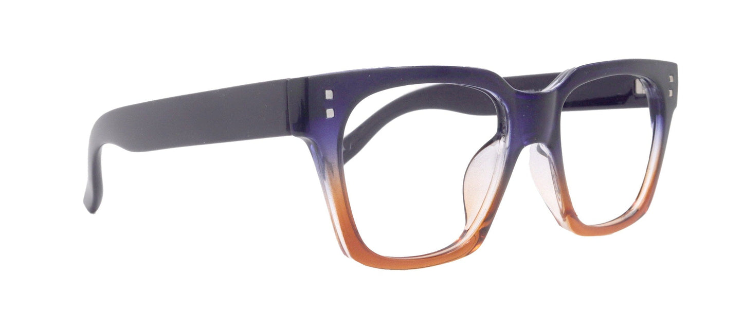 Ravello Line Bifocal Premium Reading Glasses, High-End Readers +1.25 to +3.50 Magnifying, Fashion Square (Blue, Orange) NY Fifth Avenue