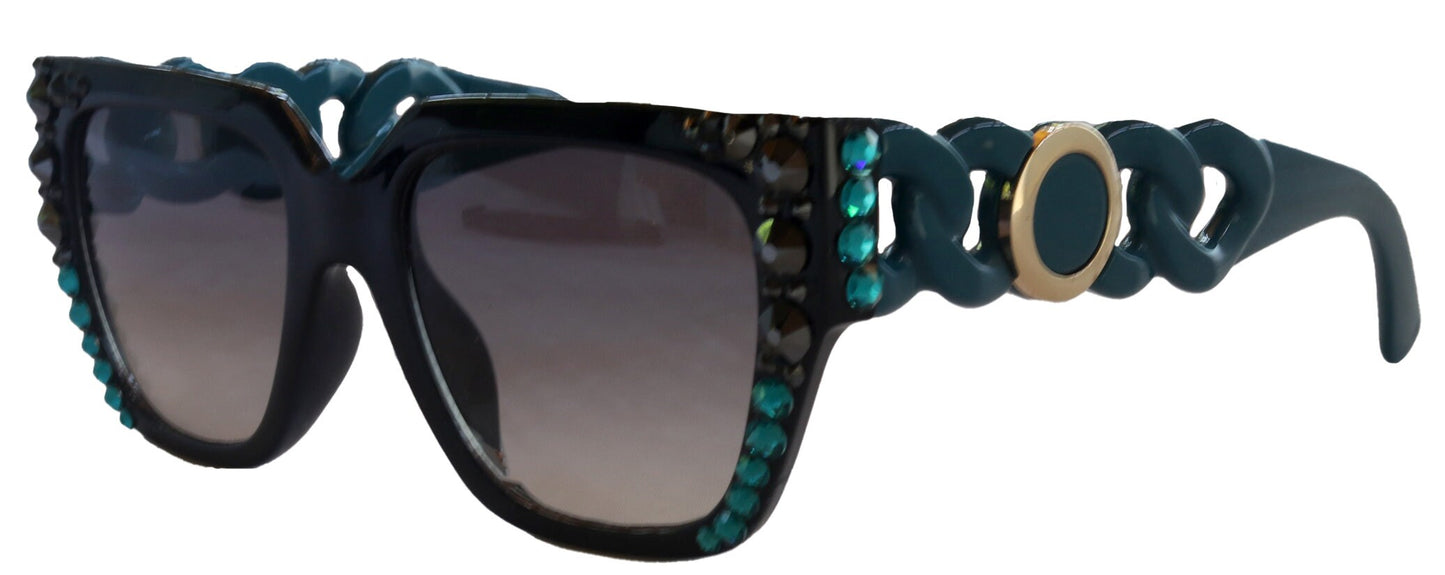 Belleville,  BLING Line Bifocal (Clear On Top) Sun Readers for Women OR Non-Bifocal Readers Sunglasses (Hematite W Zircon) NY Fifth Avenue