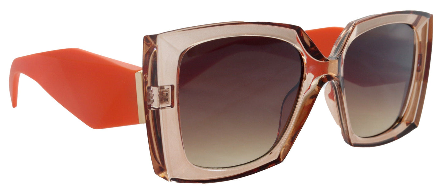 Penelope, High-End Line Bifocal (Clear On Top) Sun Readers for Women OR Non-Bifocal Readers Sunglasses (Orange light Brown) NY Fifth Avenue