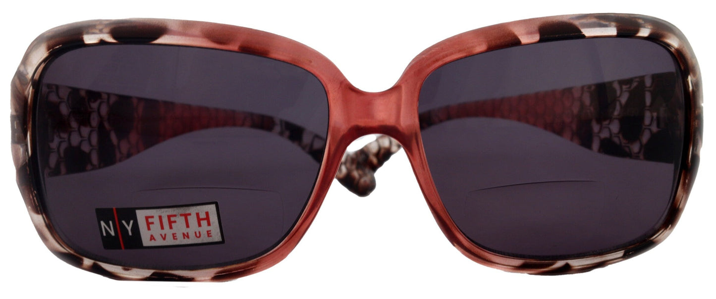 Olympia, High-End Line Bifocal (Clear On Top) Sun Readers for Women (Pink Tortoiseshell) NY Fifth Avenue