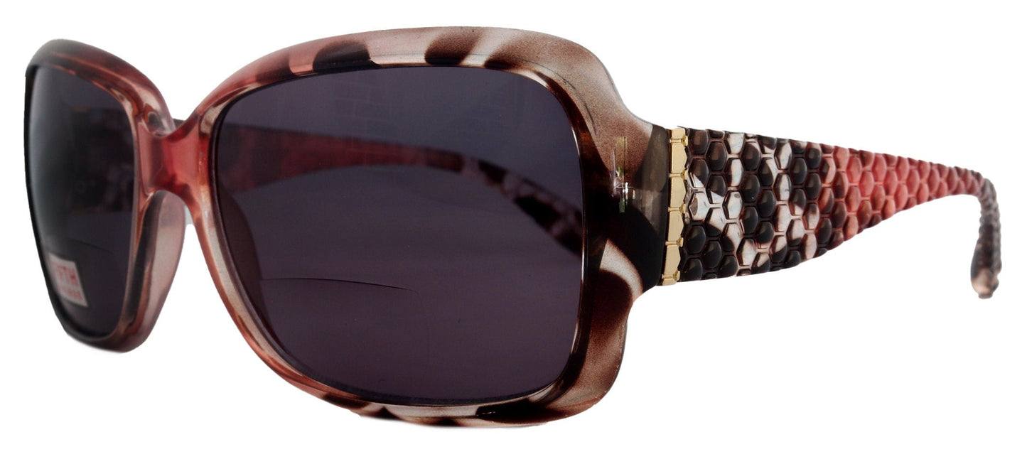 Olympia, High-End Line Bifocal (Clear On Top) Sun Readers for Women (Pink Tortoiseshell) NY Fifth Avenue