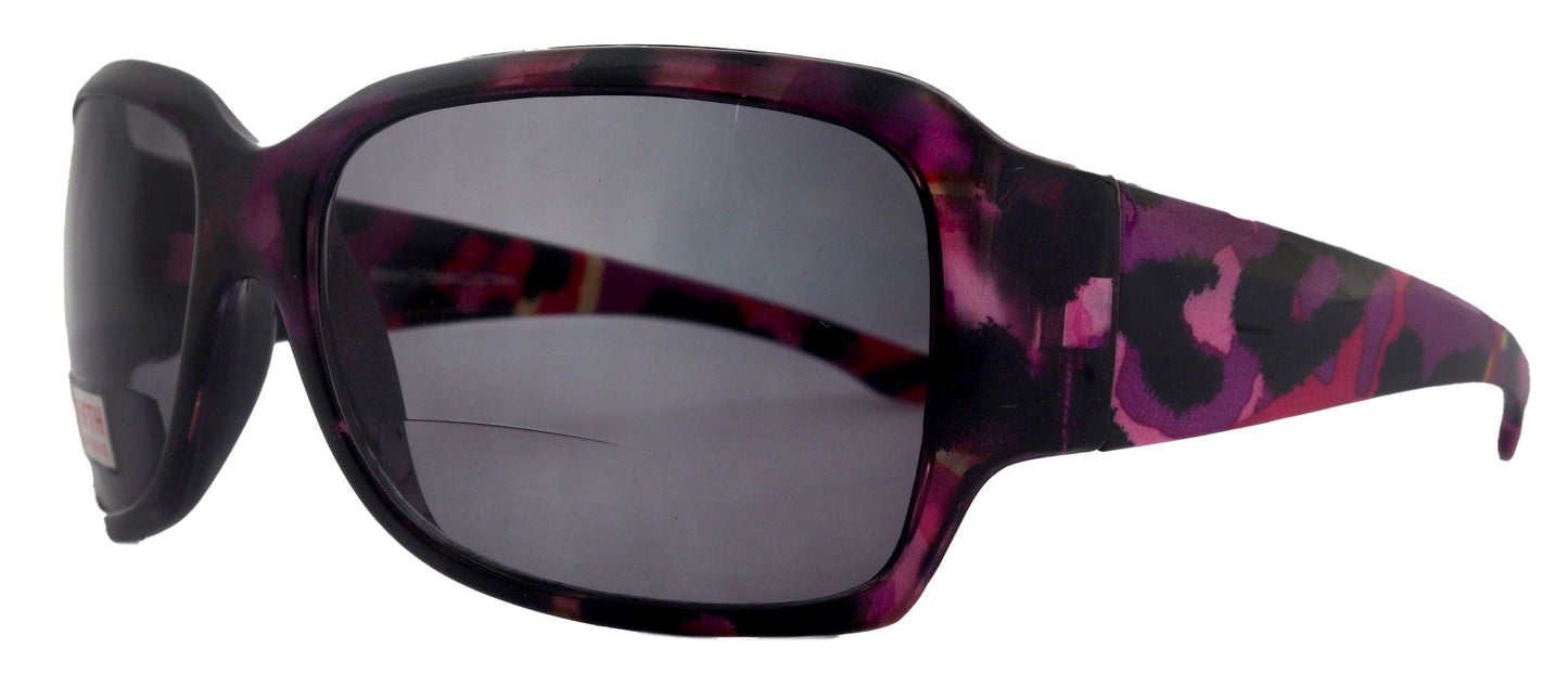 Lourdes, High-End Line Bifocal (Clear On Top) Sun Readers for Women  Readers Sunglasses ( Purple, Pink with black) NY Fifth Avenue