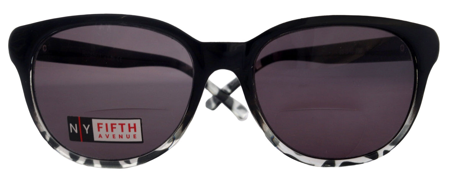 Matilda, High-End Line Bifocal (Clear On Top) Sun Readers for Women OR Non-Bifocal Readers Sunglasses (Black Marble) NY Fifth Avenue