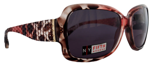 Olympia, High-End Line Bifocal (Clear On Top) Sun Readers for Women (Pink Tortoiseshell) NY Fifth Avenue