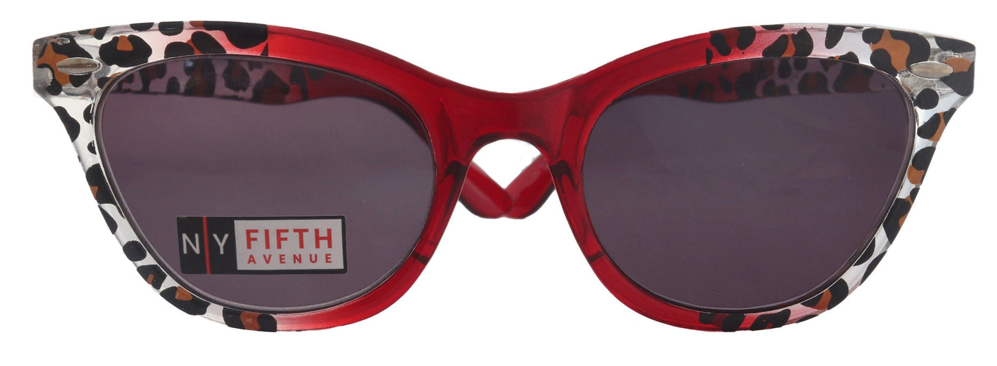 Gatsby, High-End  Readers sun Glasses for Women  (Red Cheetah ) NY Fifth Avenue