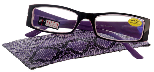 The French (Fleur De  Lis) Bayonetta-style, rectangular High-End Women Reading Glasses Spring temple  Optical Frame  NY Fifth Avenue