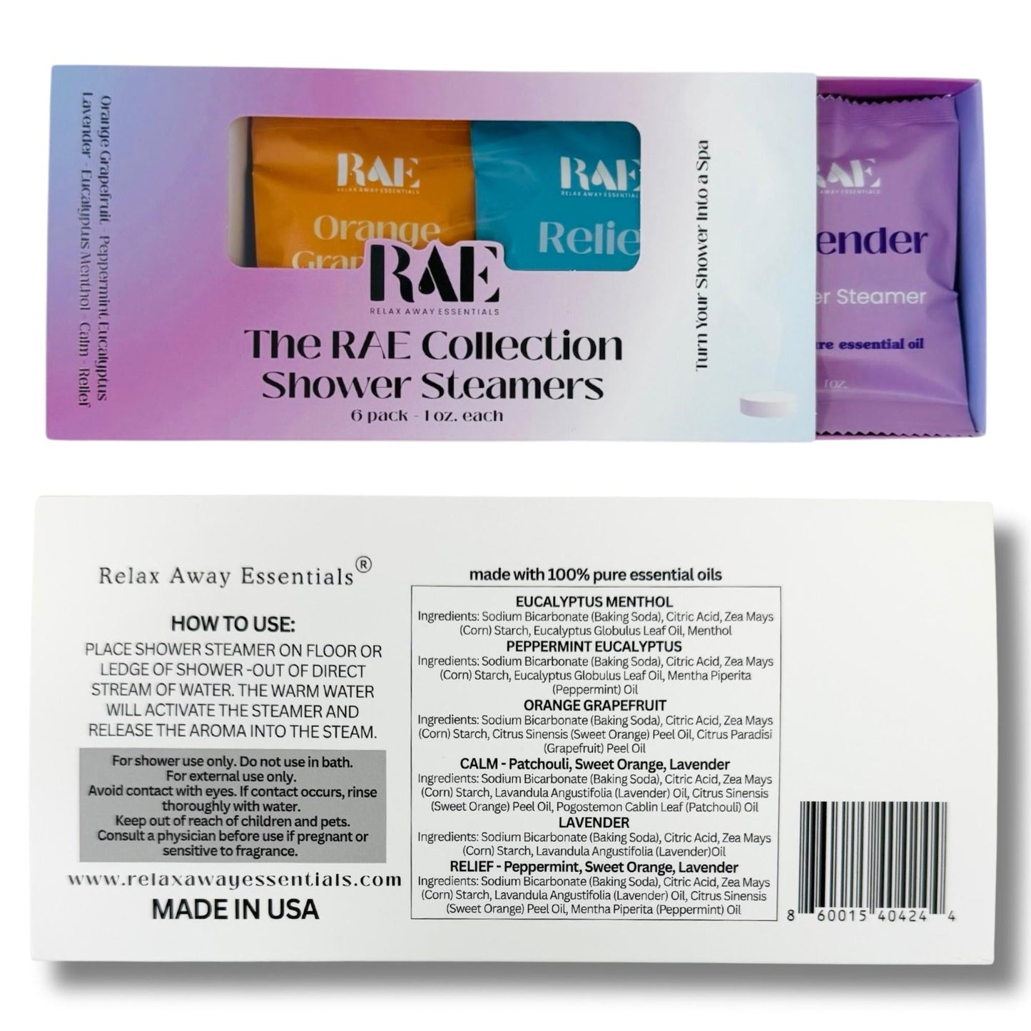 RAE Collection 6-Pack Variety | Aromatherapy Essential Oil | Spa Gift | Breathe | Relax