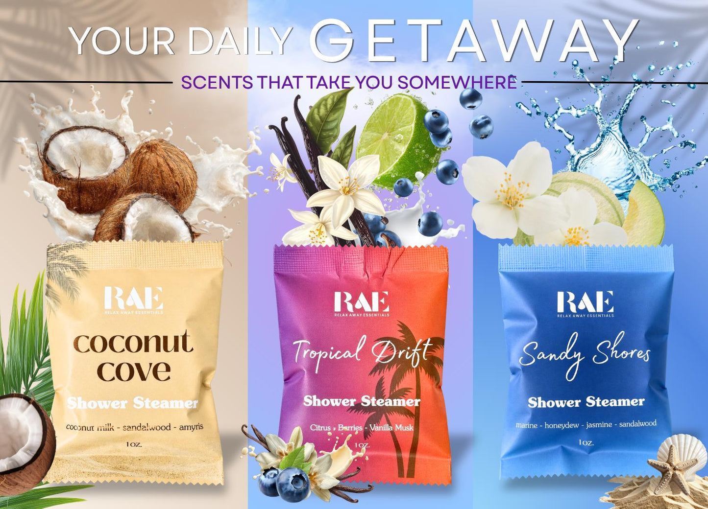 18 Shower Steamers - Summer Bundle Pack - Spa Set - Shower Tablets Bulk - Aromatherapy |