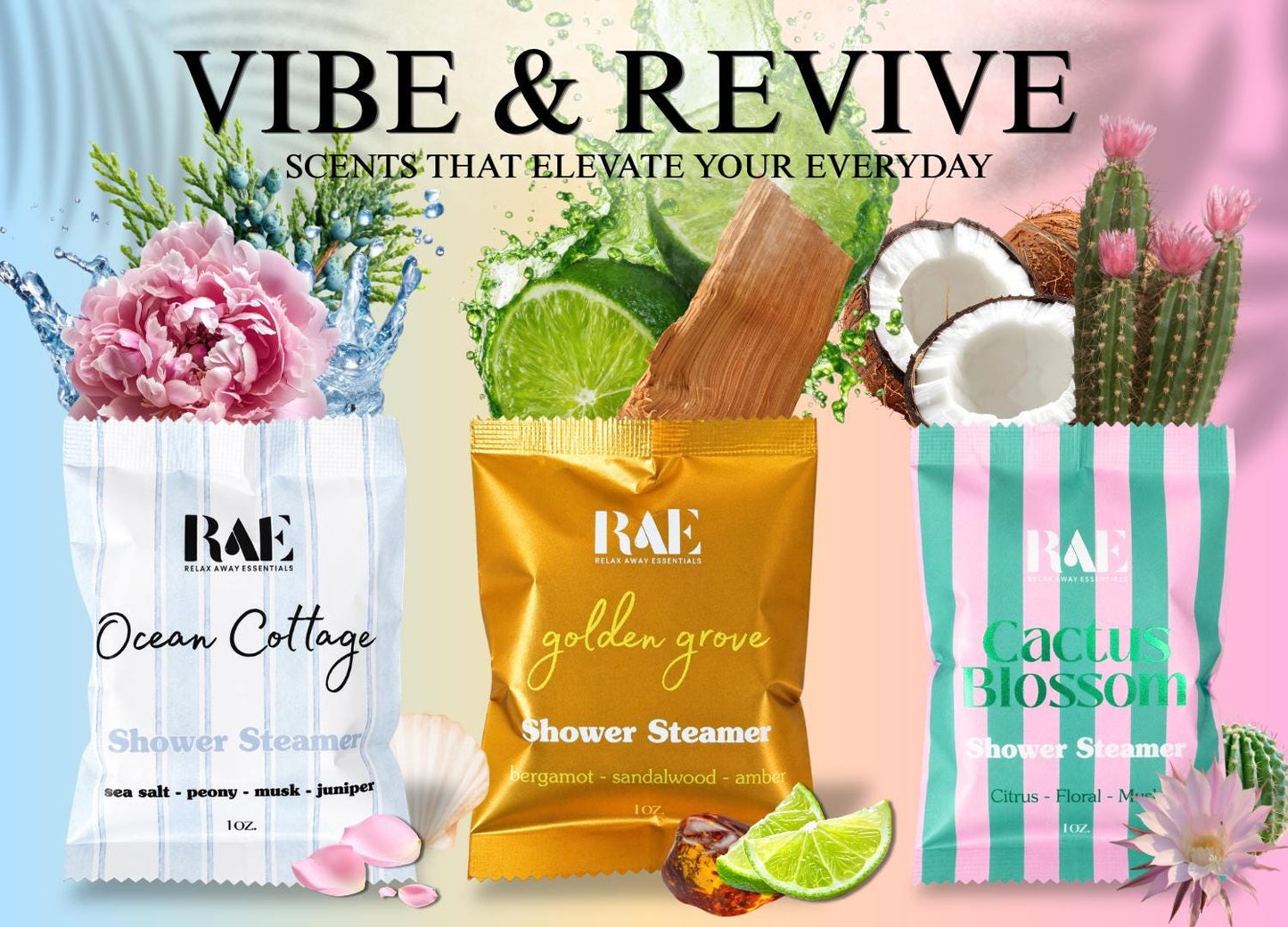 18 Shower Steamers - Summer Bundle Pack - Spa Set - Shower Tablets Bulk - Aromatherapy |