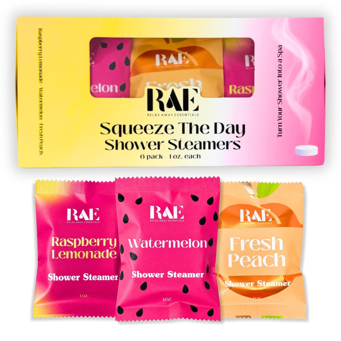 Squeeze the Day Shower Steamers 6 Pack | Aromatherapy | Fruity | Spa Gift | Handmade Gift | Fun Gift |