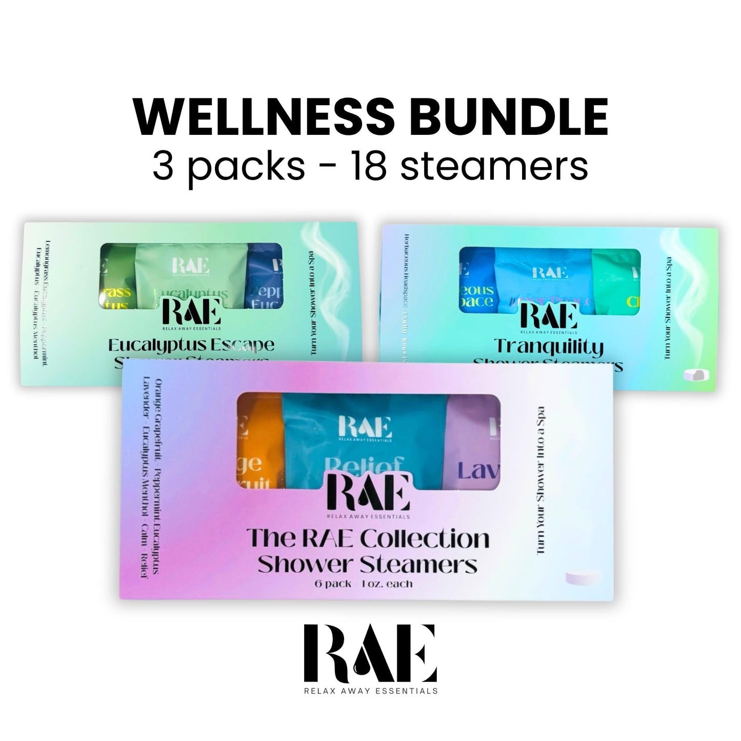 18 Shower Steamers - Wellness Bundle Pack - Aromatherapy - Pure Essential Oils - Spa Gift - Handmade Natural Shower Bombs
