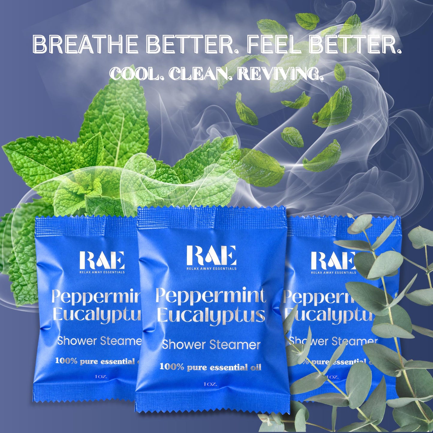 18 Shower Steamers - Breathe Easy Bundle Pack - Peppermint, Eucalyptus, Menthol Aromatherapy - Essential Oils - Spa Gift