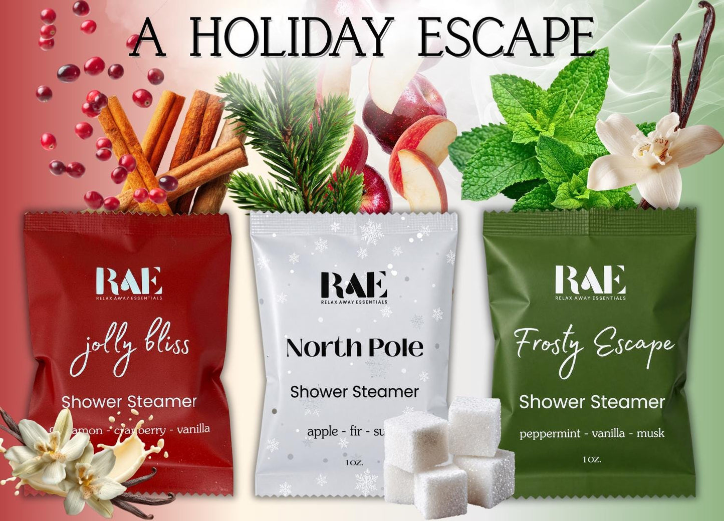 Santa's Spa Shower Steamers 6 Pack | Christmas Gift | Spa Gift | Stocking Stuffer | Aromatherapy | Handmade Gift | Holiday Spa
