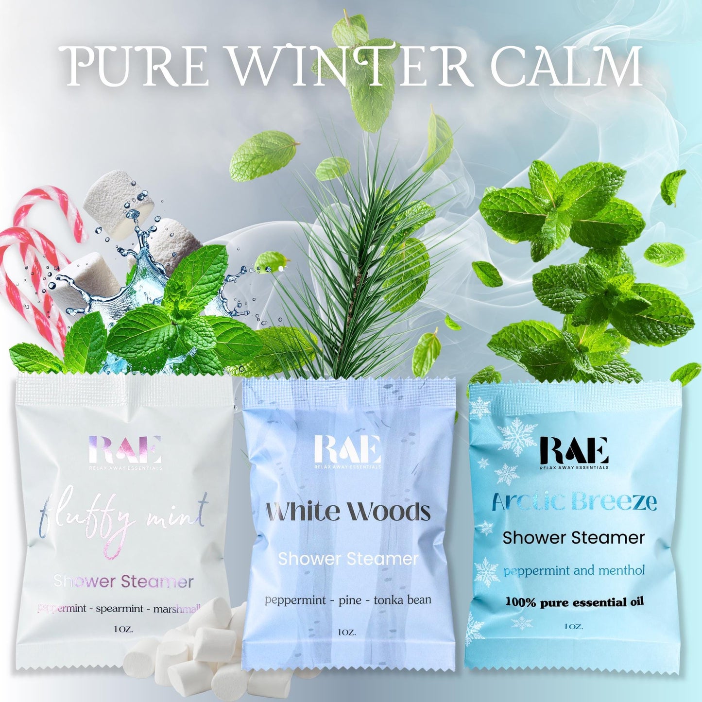 Frost & Fir Shower Steamers 6 Pack | Minty Aromatherapy | Menthol | Soothing | Spa Gift | Holiday Gift | Christmas | Stocking Stuffer