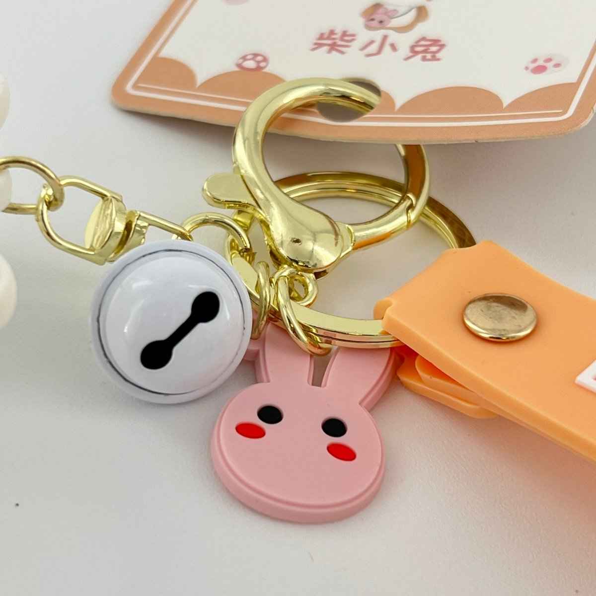 Cute Shiba Inu Keychain with Bunny Ears for Women and Teens