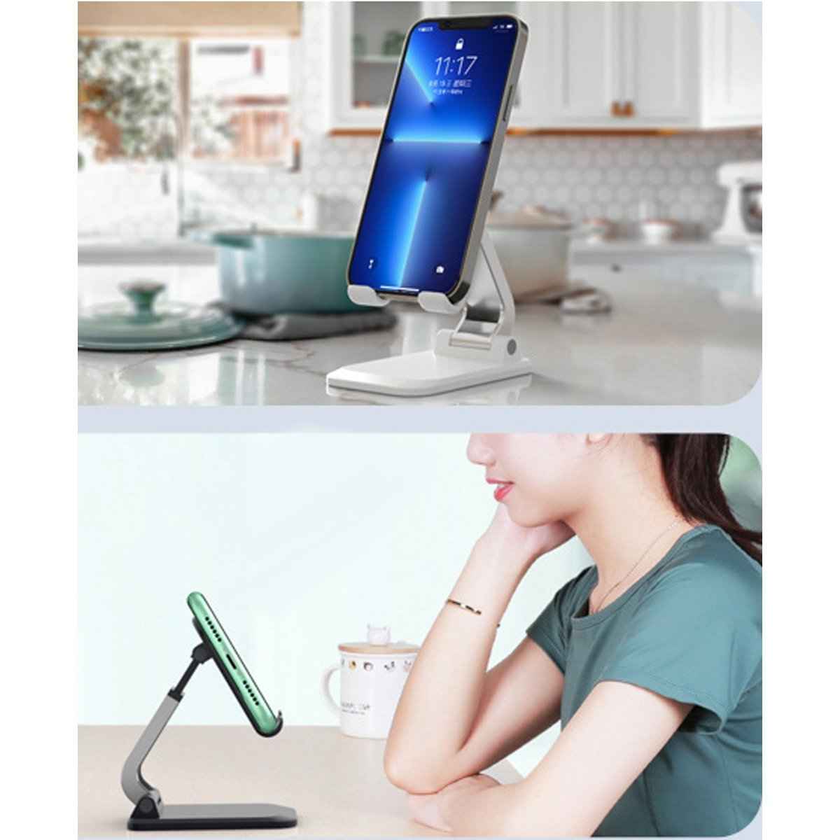 Portable Q7 Phone Holder – Adjustable Stand for Desk or Table
