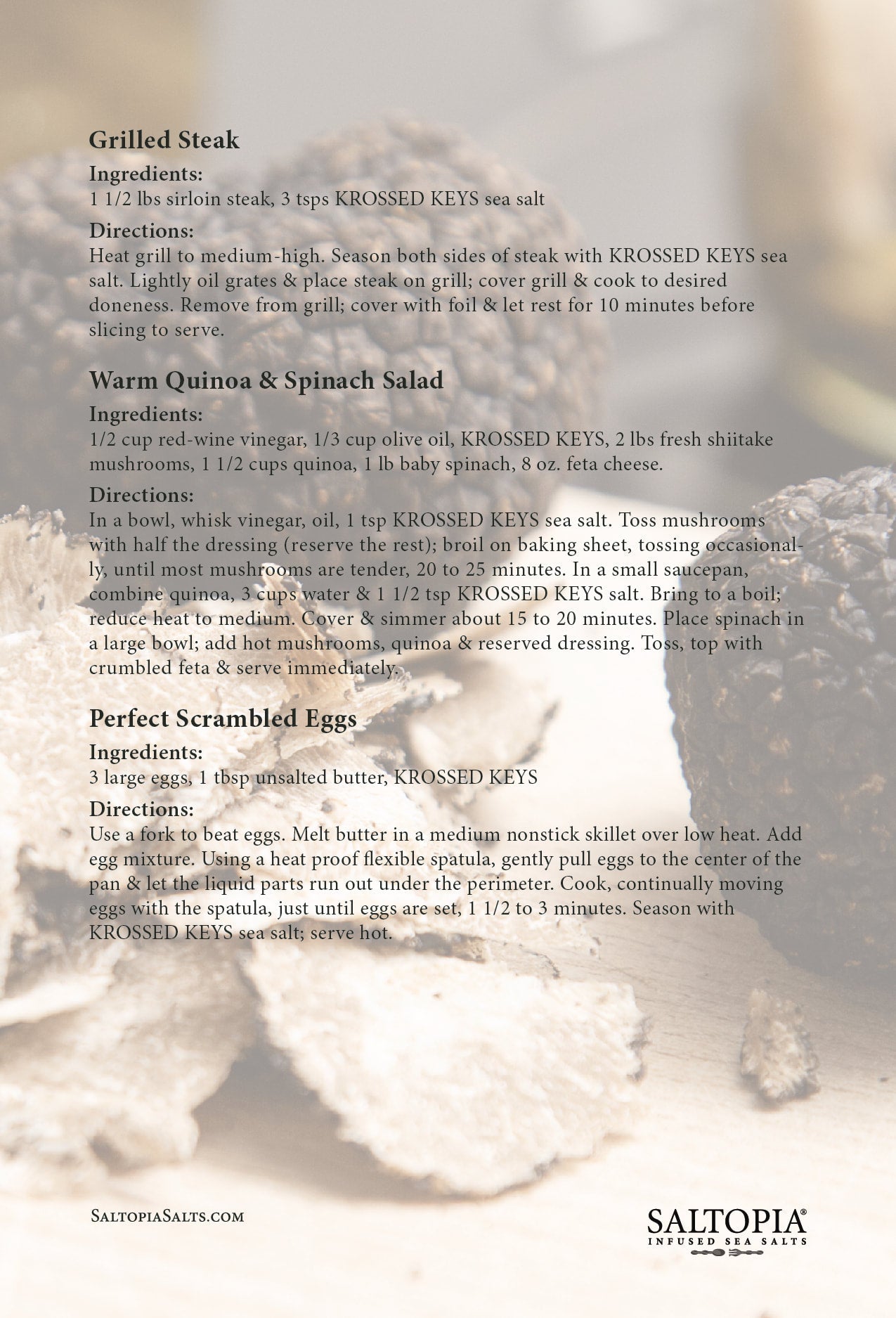 Truffle Salt, Black Italian Truffles: KROSSED KEYS