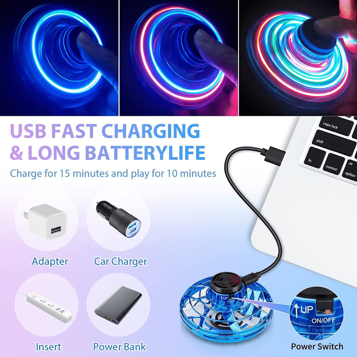 UFO Flying Spinner Mini Drone Toy For Kids and Teens