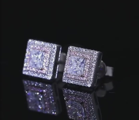 Moissanite Square Stud Earrings